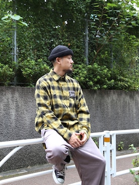「Subciety（サブサエティ）のアイテム」を使った、Mt'（ミット）さん（メンズ・178cm）の秋コーディネート