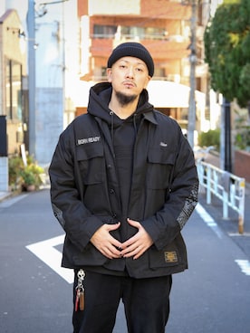 「Subciety（サブサエティ）のアイテム」を使った、Mt'（ミット）さん（メンズ・178cm）の冬コーディネート