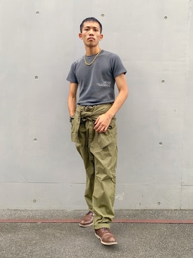 「アイテム（オールインワン・サロペット）」を使った、マルケス・タクヤさん（メンズ・175cm）の夏コーディネート
