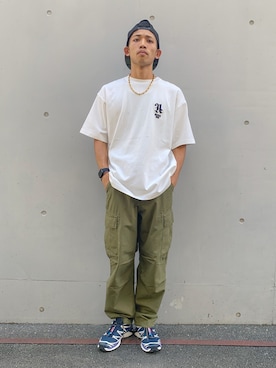 「アイテム（帽子）」を使った、マルケス・タクヤさん（メンズ・175cm・20代）の夏コーディネート