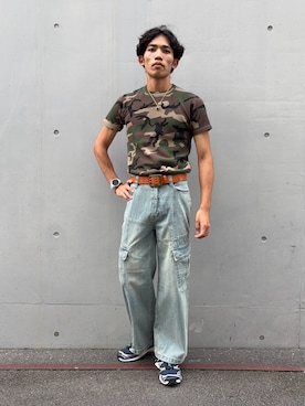 「AVIREX（アヴィレックス）のアイテム」を使った、マルケス・タクヤさん（メンズ・175cm）の夏コーディネート