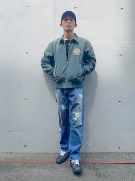 「アイテム（ブルゾン）」を使った、マルケス・タクヤさん（メンズ・175cm）の夏コーディネート