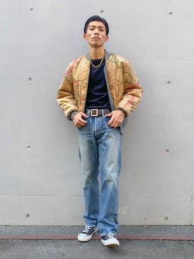 「AVIREX（アヴィレックス）のアイテム」を使った、マルケス・タクヤさん（メンズ・175cm）の秋コーディネート