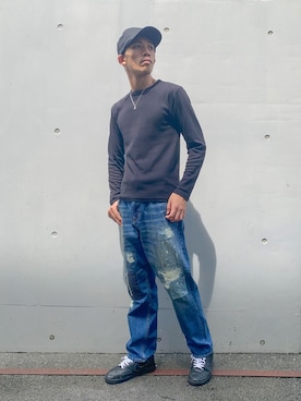 「アイテム（レッグウェア）」を使った、マルケス・タクヤさん（メンズ・175cm）の夏コーディネート