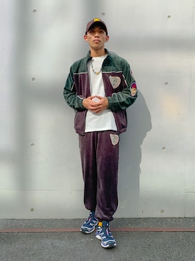 「アイテム（ジャージ）」を使った、マルケス・タクヤさん（メンズ・175cm）の秋コーディネート