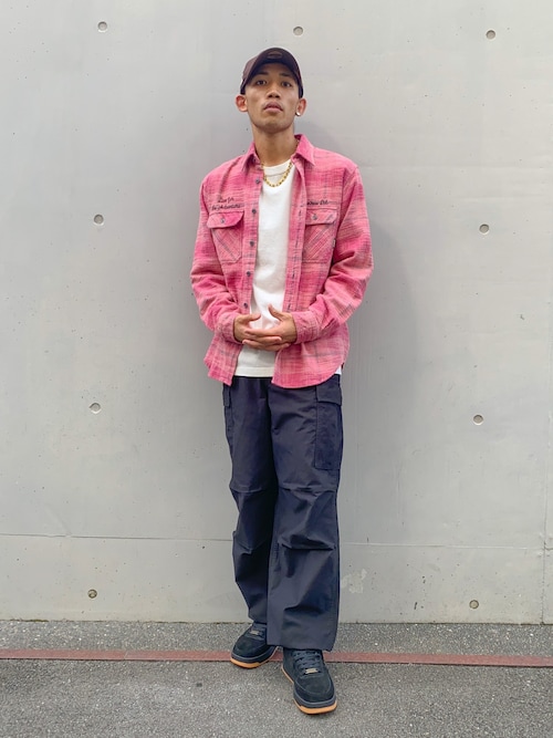 BLEACH WASHED NEP CHECK SHIRT 'YELLOW STONE' / ブリーチウォッシュ
