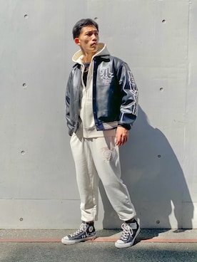「アイテム（レッグウェア）」を使った、マルケス・タクヤさん（メンズ・175cm）の秋コーディネート