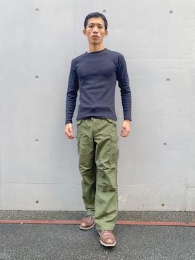 「AVIREX（アヴィレックス）のアイテム」を使った、マルケス・タクヤさん（メンズ・175cm）の秋コーディネート
