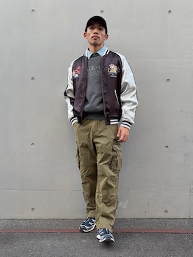 「アイテム（キャップ）」を使った、マルケス・タクヤさん（メンズ・175cm・20代）の冬コーディネート