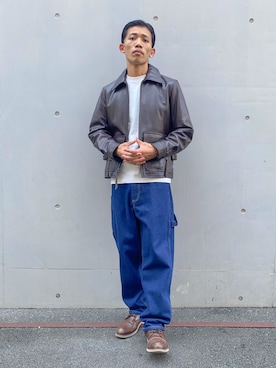 「AVIREX（アヴィレックス）のアイテム」を使った、マルケス・タクヤさん（メンズ・175cm）の秋コーディネート