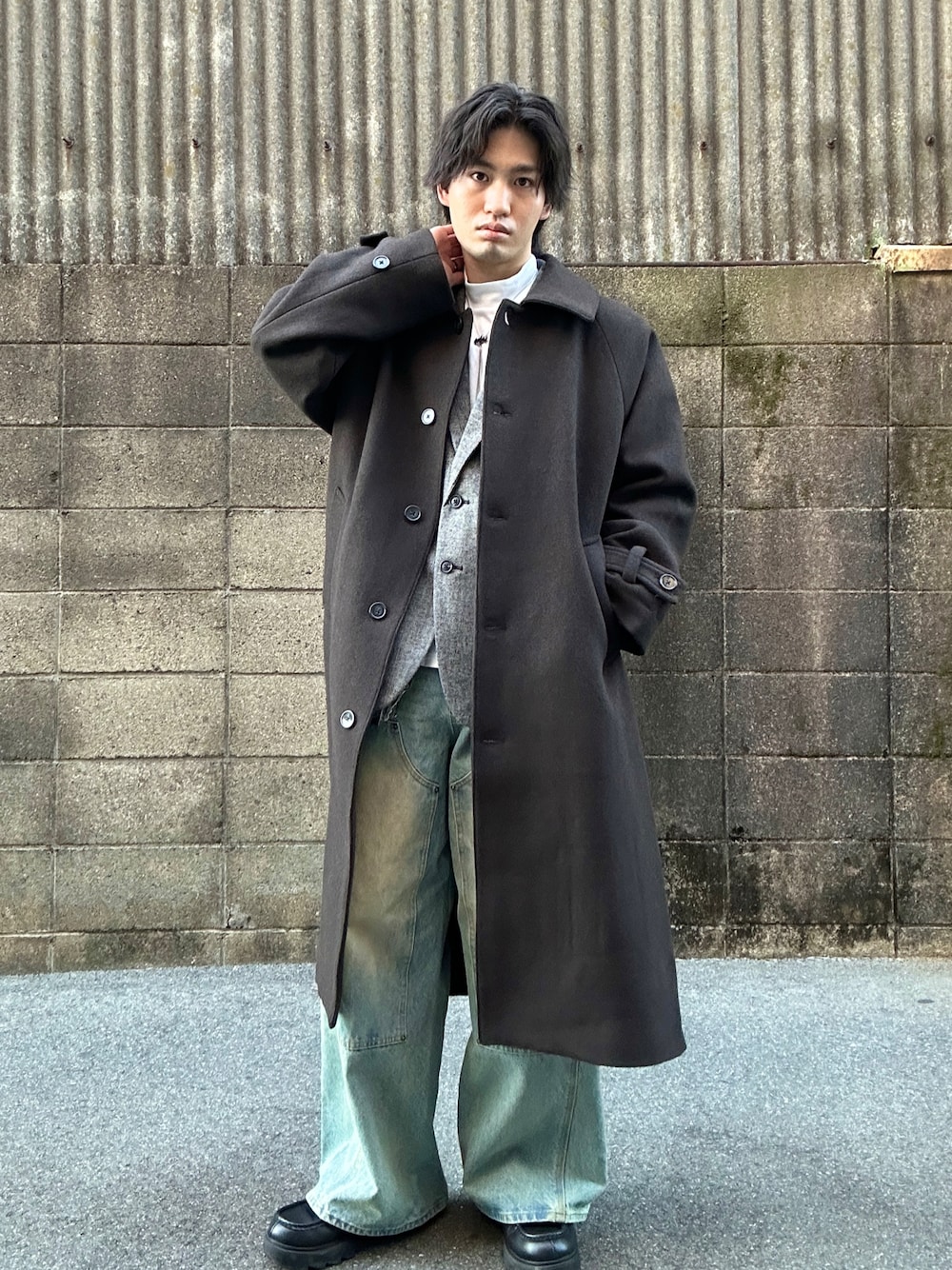 CLEL】Wool Blend Herringbone Tweed Tailored Jacket / ウール