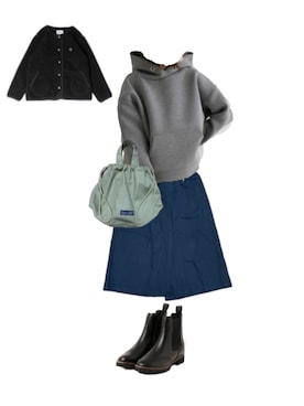 「MELANGE（メランジェ）のアイテム」を使った、uuy akirさん（レディース・150cm）の冬コーディネート