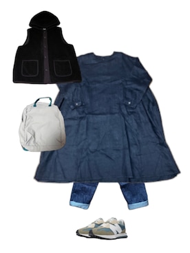 「アイテム（バックパック/リュック）」を使った、uuy akirさん（レディース・149cm）の秋コーディネート