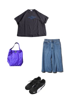 「PUMA（プーマ）のPUMA/プーマ レディース スニーカー メリージェーン 韓国 コリア SPEEDCAT GO WOMENS スピードキャット 403589（スニーカー、ブラック系）」を使った、uuy akirさん（レディース・149cm）の夏コーディネート