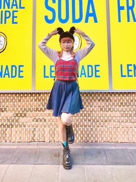 「WC（ダブル シー）のアイテム（帽子）」を使った、がおちゃんさん（レディース・150cm）の秋コーディネート