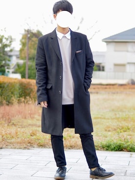 「RAGEBLUE（レイジブルー）のアイテム（チノパンツ）」を使った、ゆーとさん（メンズ・173cm）の冬コーディネート