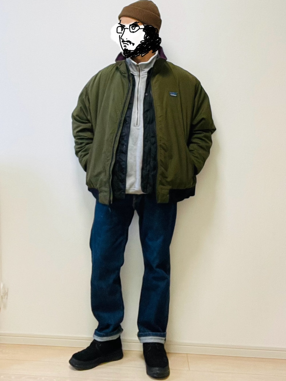 【Champion × Levi’s】スウェットカーディガン×505 王道コーデ 90年代ファッションおやじ｜Championのスウェットを使った