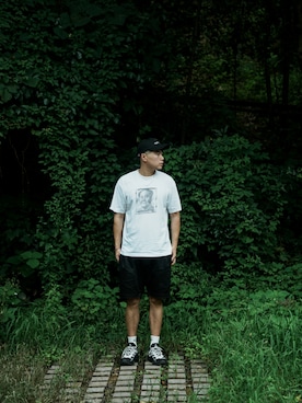 「NEIGHBORHOOD（ネイバーフッド）のアイテム（パンツ、ブラック系）」を使った、eminemsybさん（メンズ・172cm）の夏コーディネート