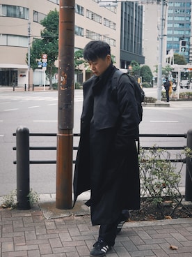 「アイテム（トレンチコート）」を使った、eminemsybさん（メンズ・172cm）の秋コーディネート