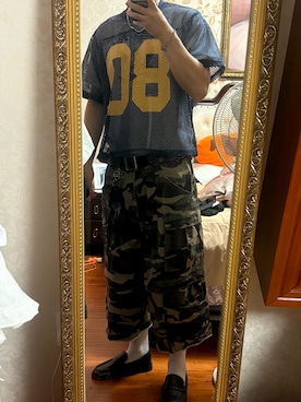 「STUSSY（ステューシー）のアイテム（トップス、ブルー系）」を使った、eminemsybさん（メンズ・172cm）の夏コーディネート
