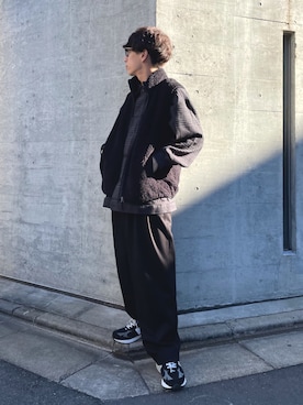 「VICTIM（ヴィクティム）のアイテム（スラックス）」を使った、ふきはるさん（メンズ・166cm）の冬コーディネート