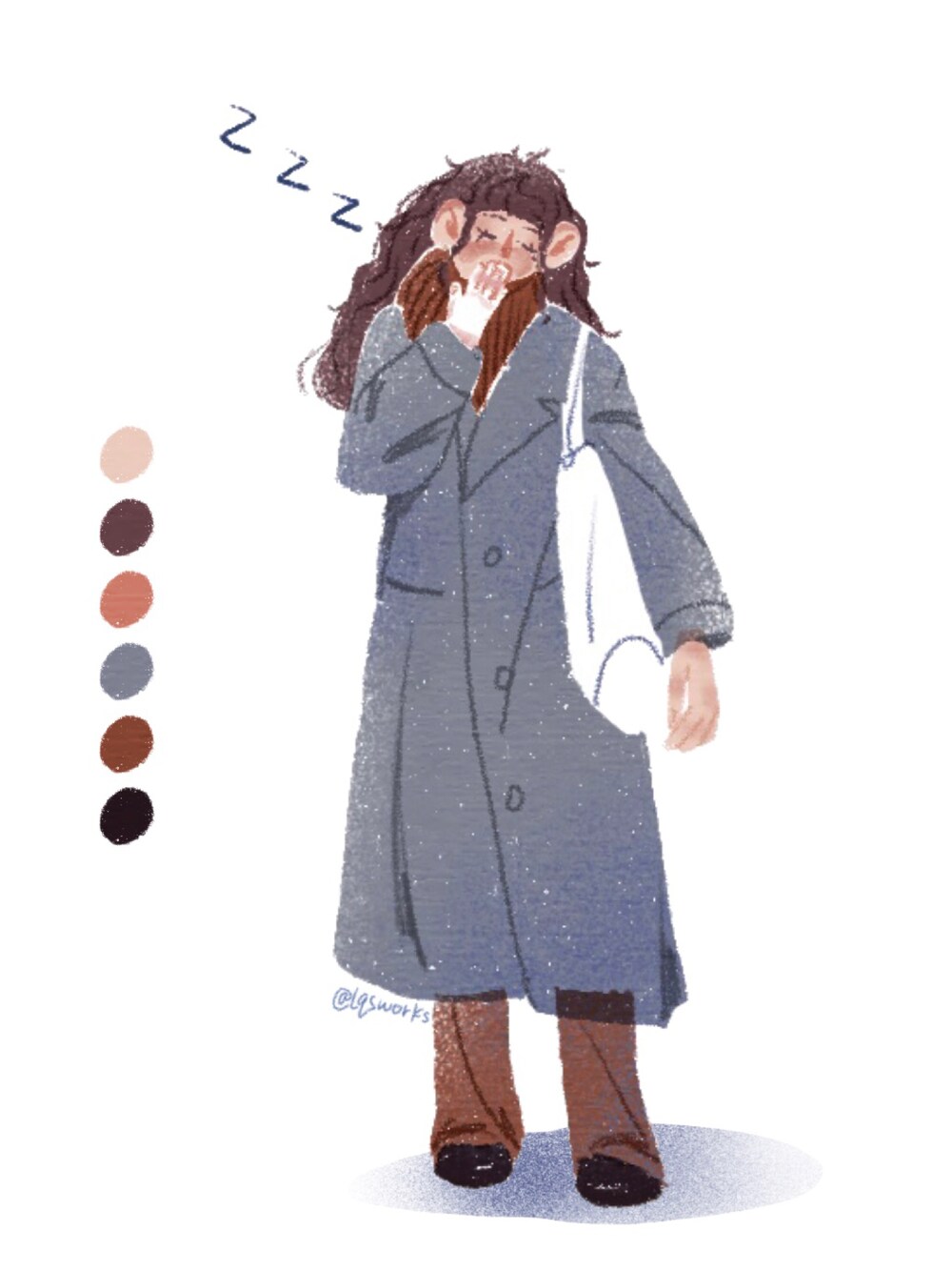「ootd、街头搭配、复古、休闲、基础款、outfit、spring、winter、春コーデ、春、snidel、MHL.、大衣、coat、grey」｜「SNIDELのプラットフォームローファー（ローファー、ブラック系）」を使った、cₕₐᵣₗᵢₑ さん（レディース・163cm）の春コーディネートの1枚目の写真