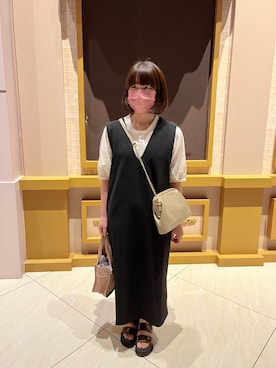 「RAY CASSIN（レイカズン）のアイテム（ジャンパースカート）」を使った、neko☆彡(まおฅ•ω•ฅ)さん（レディース・154cm）の夏コーディネート