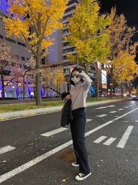 「TAION（タイオン）のアイテム（ノーカラージャケット）」を使った、Taa_a☺︎さん（レディース・155cm）の春コーディネート
