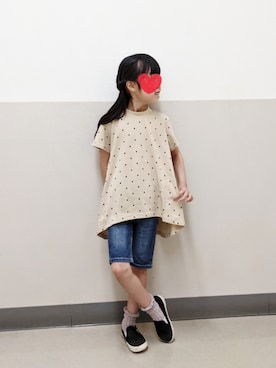 「チュニック」｜「アイテム（スリッポン）」を使った、Nanana さん（キッズ・120cm）の夏コーディネート