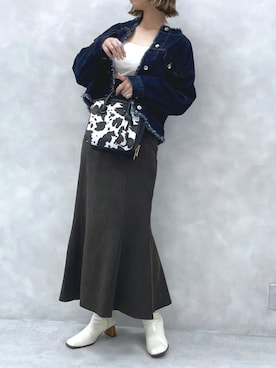 「牛柄」｜ありんさん（レディース・170cm）の夏コーディネート