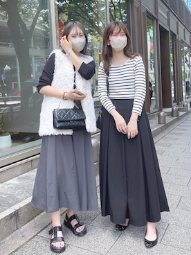 「ドッキングワンピ」｜「アイテム（ブルゾン）」を使った、ありんさん（レディース・170cm）の夏コーディネート