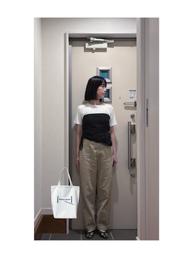 「アイテム（チューブトップ）」を使った、Yum.iさん（レディース・160cm）の夏コーディネート
