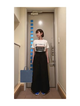 「SIWA・紙和（シワ）のアイテム（トートバッグ）」を使った、Yum.iさん（レディース・160cm）の夏コーディネート