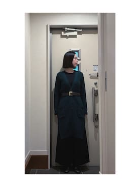 「INGNI（イング）の【10/20ヒルナンデスご紹介商品】片畦ロング/カーディガン-2015AW-（カーディガン/ボレロ、グリーン系）」を使った、Yum.iさん（レディース・160cm）の春コーディネート