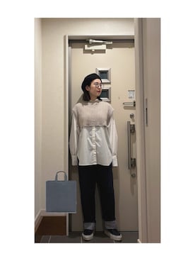 「アイテム（ハンチング/ベレー帽）」を使った、Yum.iさん（レディース・160cm）の秋コーディネート