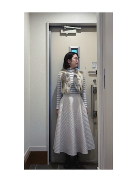 「CONVERSE（コンバース）のCONVERSE / LEATHER ALL STAR HI（スニーカー、ブラック系）」を使った、Yum.iさん（レディース・160cm）の春コーディネート