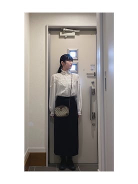 「アイテム（バレッタ/ヘアクリップ）」を使った、Yum.iさん（レディース・160cm）の冬コーディネート