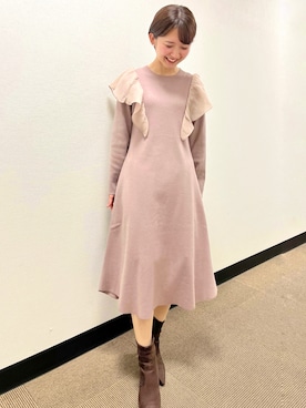「仕事着」｜「アイテム（ワンピース/ドレス）」を使った、関まどか(気象予報士)さん（レディース・151cm）の秋コーディネート