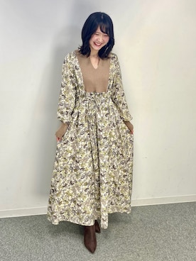 「SHIPS（シップス）のアイテム（ワンピース/ドレス）」を使った、関まどか(気象予報士)さん（レディース・151cm）の冬コーディネート