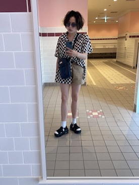 「MAISON SPECIAL（メゾンスペシャル）のアイテム（シャツ/ブラウス）」を使った、kanaさん（レディース・148cm）の夏コーディネート