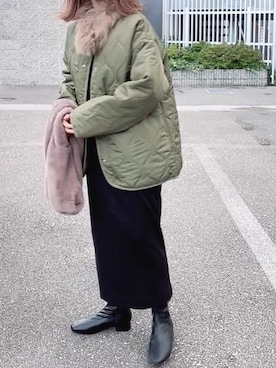 「スクエアトゥ」｜「アイテム（ブルゾン）」を使った、maiさん（レディース・153cm）の冬コーディネート