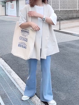 「ジレ」｜「アイテム（スリッポン）」を使った、maiさん（レディース・153cm）の春コーディネート
