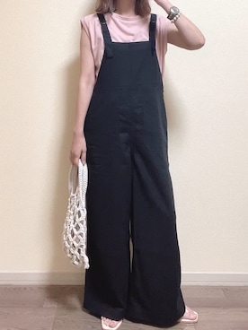 「andme（アンドミー）のアイテム（オールインワン・サロペット）」を使った、maiさん（レディース・153cm）の夏コーディネート