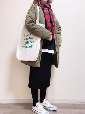 「チェック柄に恋してる」｜「アイテム（スリッポン）」を使った、maiさん（レディース・153cm）の秋コーディネート