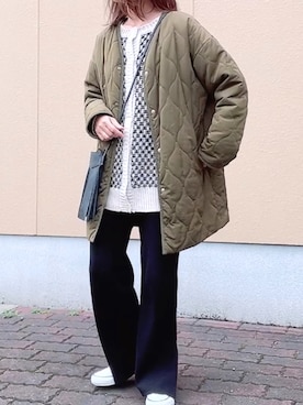 「tiptop（ティップトップ）の前後2wayニットカーディガン（カーディガン/ボレロ）」を使った、maiさん（レディース・153cm）の春コーディネート