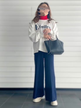「スクエアトゥ」｜「アイテム（スウェット）」を使った、じるぴさん（レディース・159cm）の春コーディネート