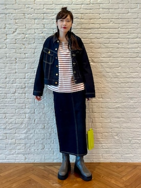 「Lee」｜「アイテム（デニムジャケット）」を使った、ya:maさん（レディース・160cm）の冬コーディネート