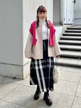 「THE SHOP TK （ザ ショップ ティーケー ）のアイテム（その他アウター）」を使った、ya:maさん（レディース・160cm）の秋コーディネート