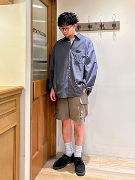 「PG（ピージー）のアイテム」を使った、加藤隆弘さん（メンズ・180cm）の夏コーディネート