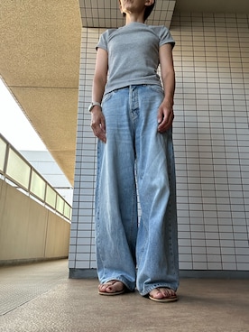 「アイテム（Tシャツ/カットソー）」を使った、chizuさん（レディース・160cm）の秋コーディネート